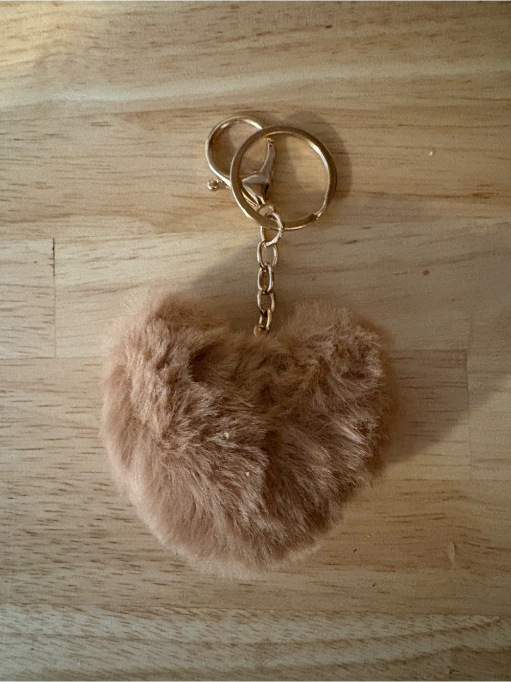 Fuzzy heart bag charm